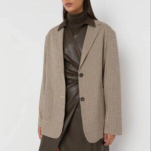 Oak + Fort Oversized Houndstooth Blazer